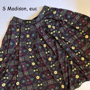 Small Lularoe Madison skirt, SW neon design